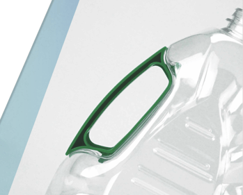 In mould handle for large size water packaging