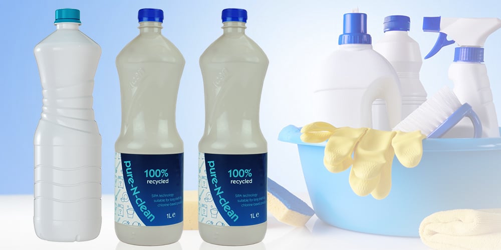 unique bleach container: double preform