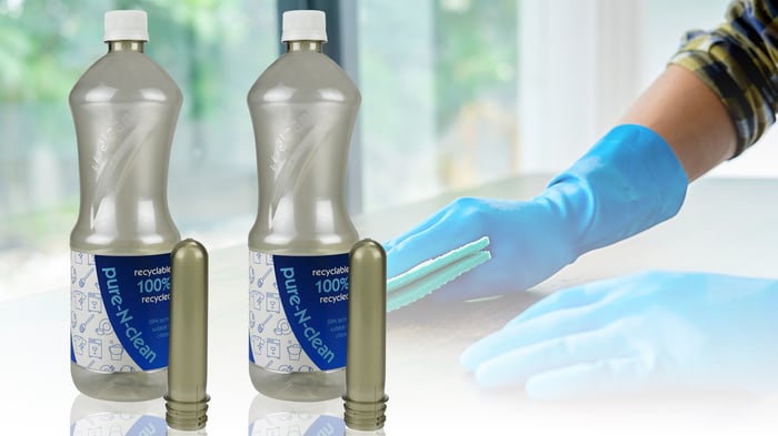 unique bleach container: double preform